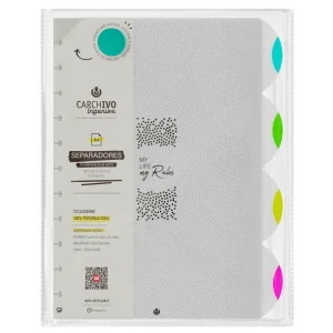 Separadores para Caderno Ingeniox A4 Transparente/Neon