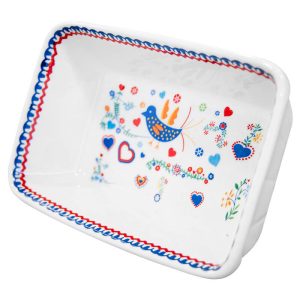 Tigela Retangular Pequena de Porcelana