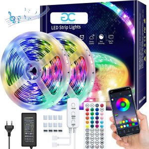 Kit Profissional Fita Led RGB 10 Metros APP Bluetooth