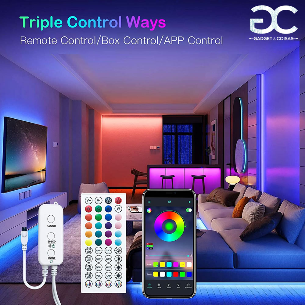 Kit Profissional Fita Led RGB 10 Metros APP Bluetooth - Image 3