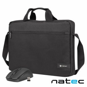 Kit Mala Portátil NATEC 15.6″ + Rato Wireless – Preto
