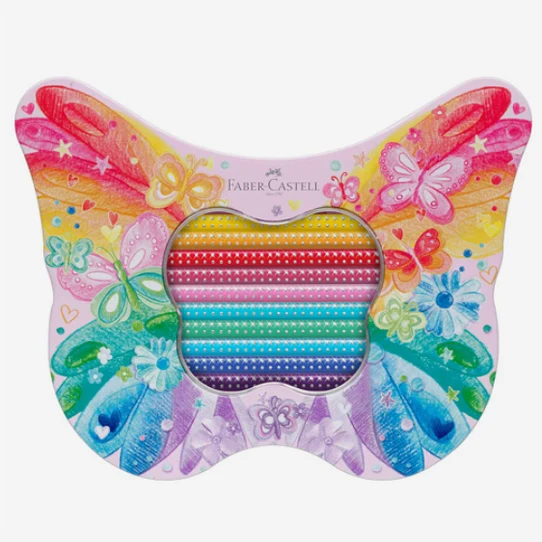 Lápis de cor Sparkle caixa metálica borboleta com 20unid. Faber-Castell - Image 2