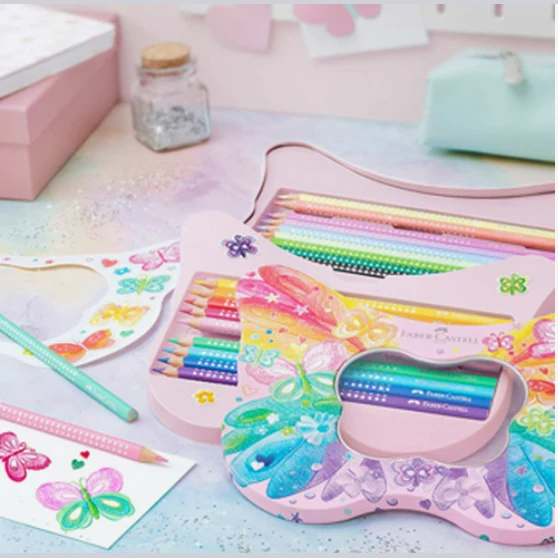 Lápis de cor Sparkle caixa metálica borboleta com 20unid. Faber-Castell - Image 4