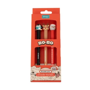 Set de 3 esferográficas apagáveis Bo-Bo - Pai Natal, pinguim e rena Mr. Wonderful