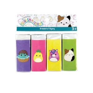 Squishmallows conjunto de 4 borrachas