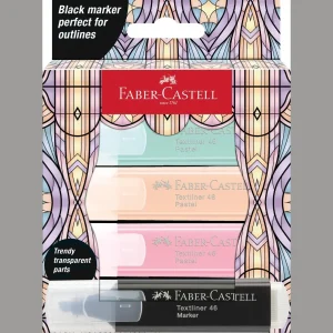 Sublinhador Faber-Castell textliner pastel + preto