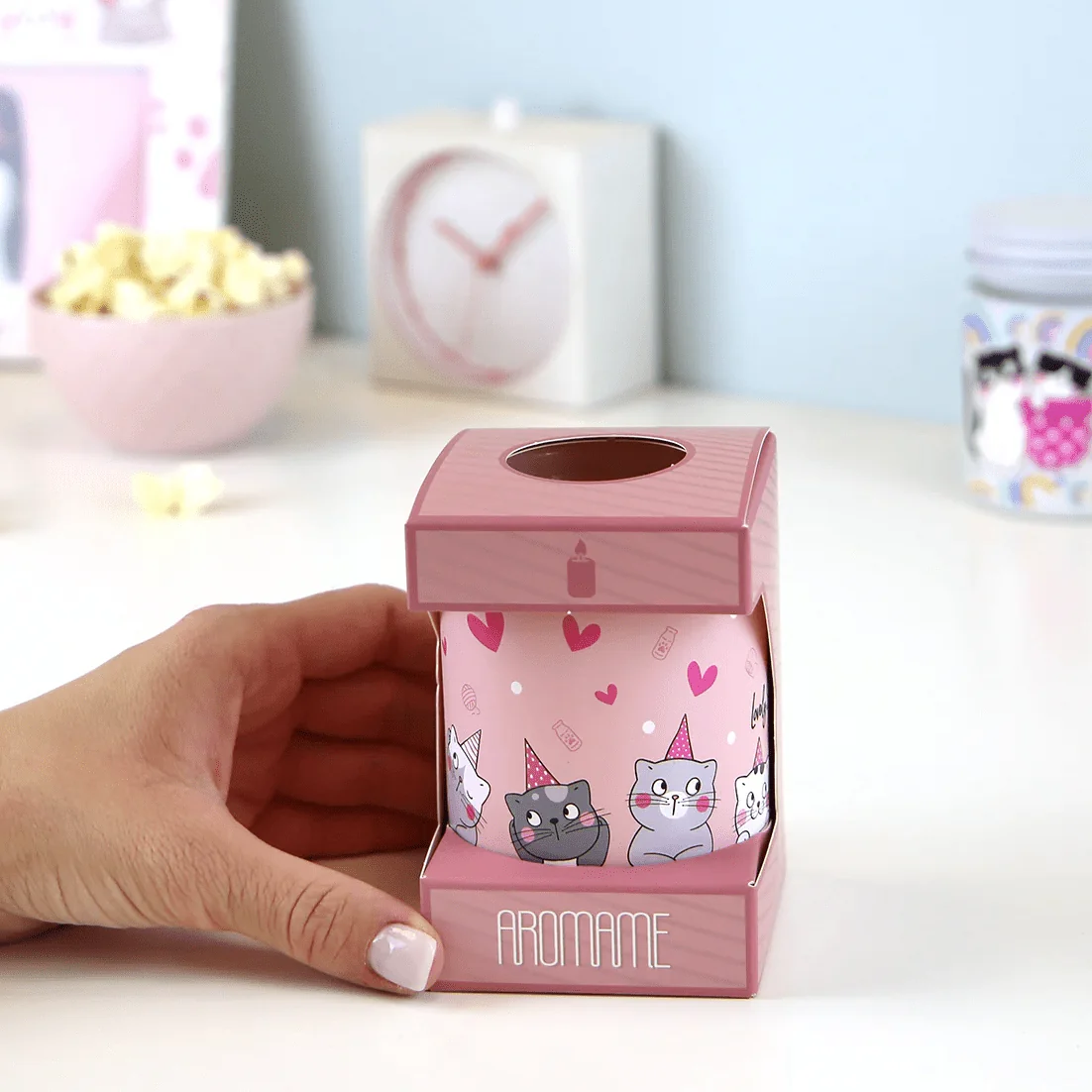 Vela Aromática Gatos - Rosas - Image 5